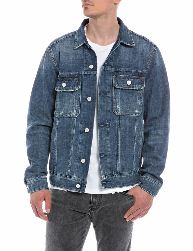 REPLAY Men's Corduroy Jacket, 007 Dark Blue, XS