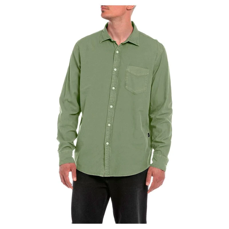 REPLAY Men's M4106 Shirt, Light Military 833, XS