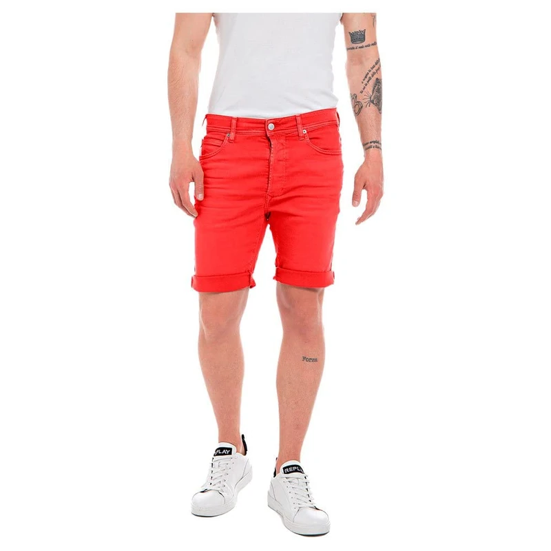 REPLAY Men's Rbj.901 Shorts Denim, 054 RED, 29W