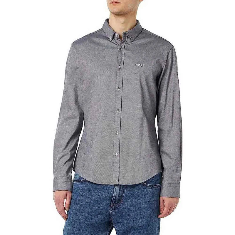 BOSS Men's BIADO_R Shirt, Navy411, M, Navy411, M