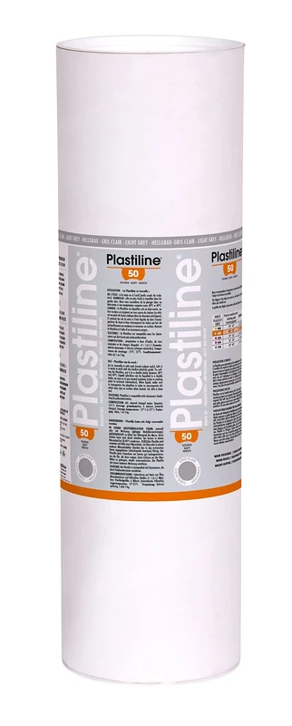 Plastiline 10650T - Plastiline tube - Modelling Paste, High Precision - Sculpting, Moulding - Hardness 50 (soft) - 10 kg - Light grey shade. Made in France