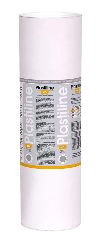 Plastiline 10640T - Plastiline tube - Modelling Paste, High Precision -Sculpting, Moulding - Hardness 40 (very soft) - 10 kg - Light grey shade. Made in France
