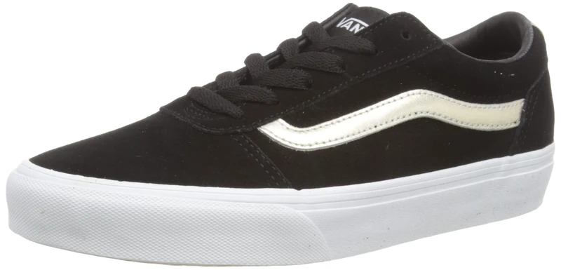 Vans Women's Ward Sneaker - Suede Metallic Black Gold - 2.5 UK
