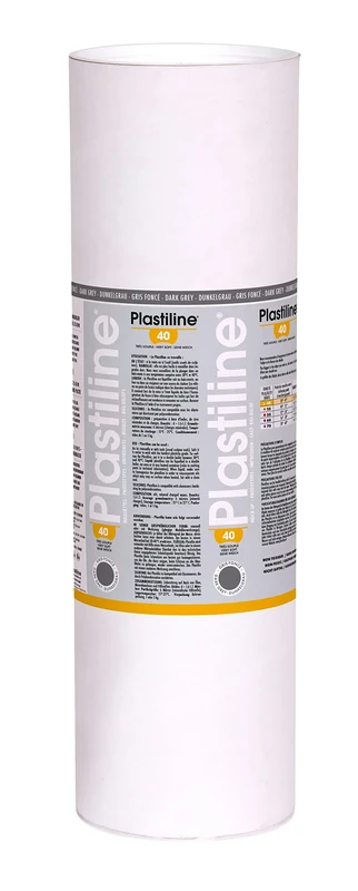 Plastiline 10740T - Plastiline tube - Modelling Paste, High Precision Sculpting, Moulding - Hardness 40 (very soft) - 10 kg - Dark grey shade. Made in France