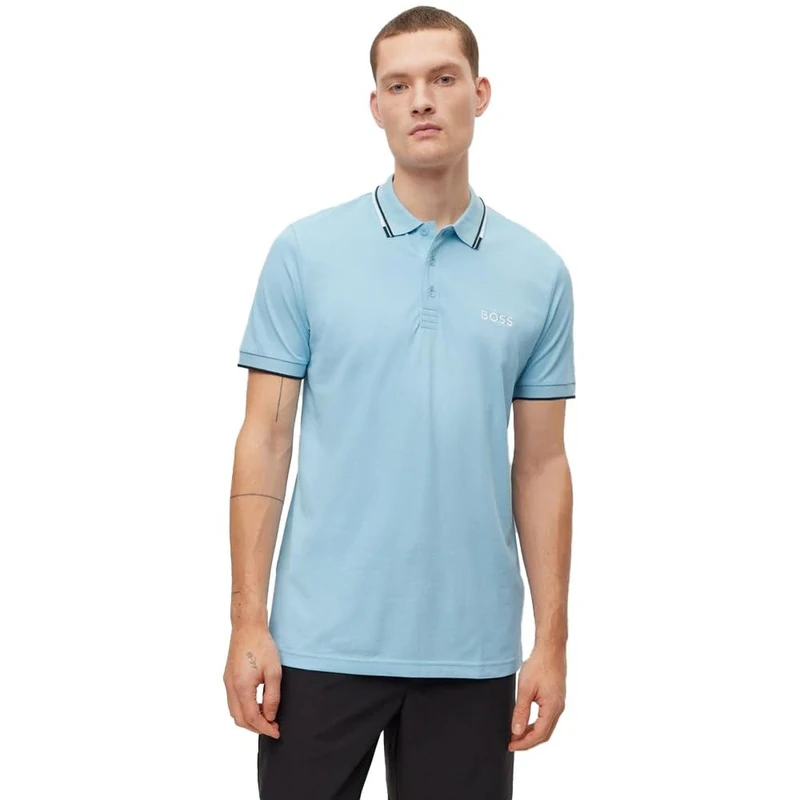 BOSS Men's Paddy Pro Polo Shirt, Light/Pastel Blue451, L