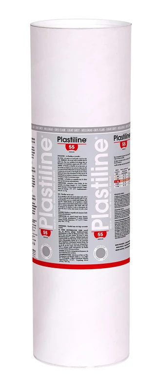 Plastiline 10655T - Plastiline tube - Modelling Paste, High Precision - Sculpting, Moulding - Hardness 55 (Medium) - 10 kg - Light grey shade. Made in France