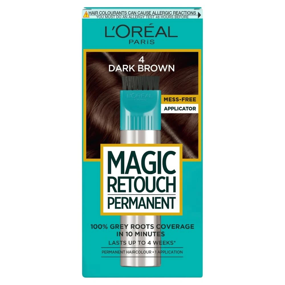 L'Oréal Paris Magic Retouch Instant Root Spray, Grey Regrowth, Flawless Coverage, 3s, 75ml - Dark Brown 4