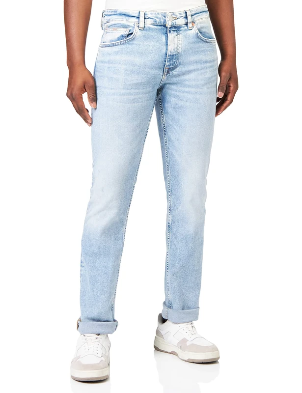 BOSS Men's Delaware Bc-l-c Jeans Trousers, Bright Blue433, 38 W/30 L