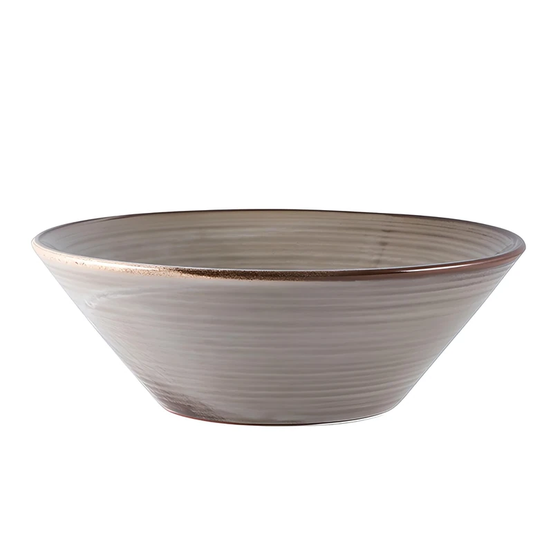 Genware CN-PG19 Terra Porcelain Conical Bowl, Grey, 195mm Diameter, 70mm Height, Pack of 6