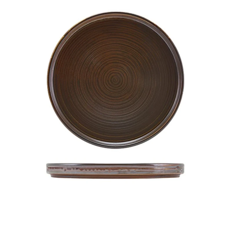 GenWare Terra Porcelain, Rustic Copper, Low Presentation Plate, 250mm, LP-PRC25, Pack of 6