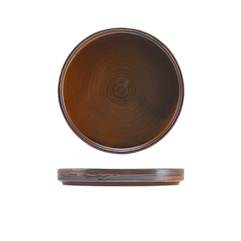 Genware Terra Porcelain, Rustic Copper, Low Presentation Plate, 180mm, LP-PRC18, Pack of 6
