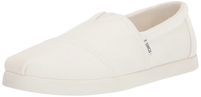 TOMS Men's ALP FWD Espadrille Loafer Flat, White Recycled Cotton Canvas, 9.5 UK