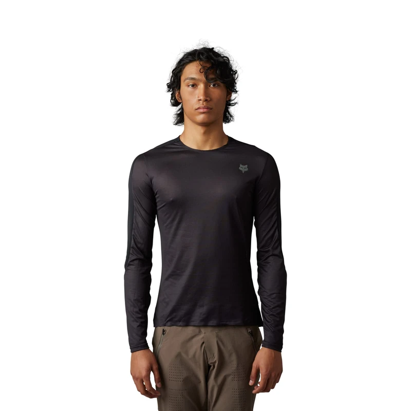 Fox Racing Men's Flexair Ascent LS Jersey, Black, Small - Image 1