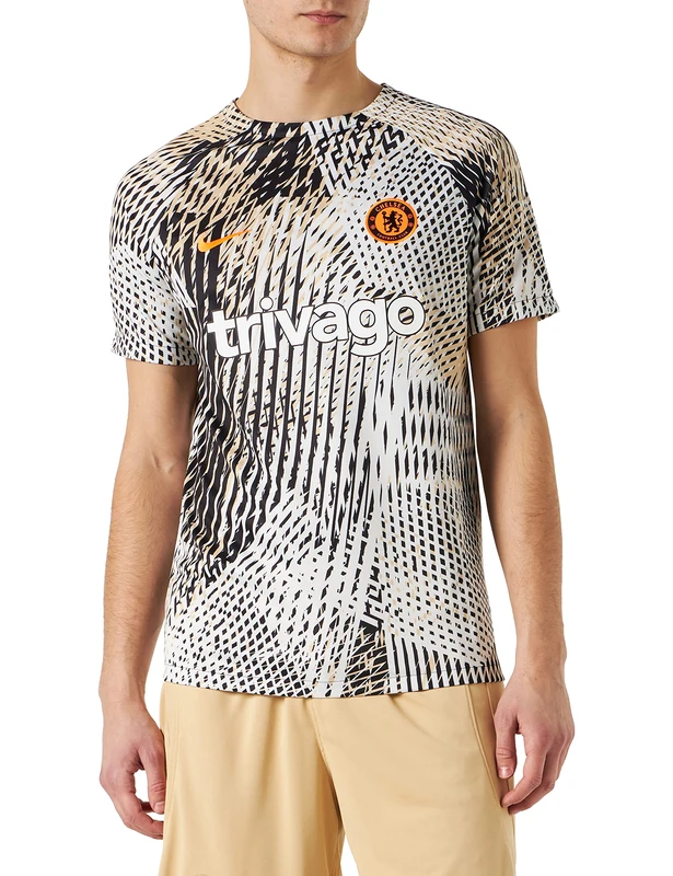 Chelsea Mens 2022/23 Season Official Jersey, Sail/Sesame/Black/Total Orange, XL EU