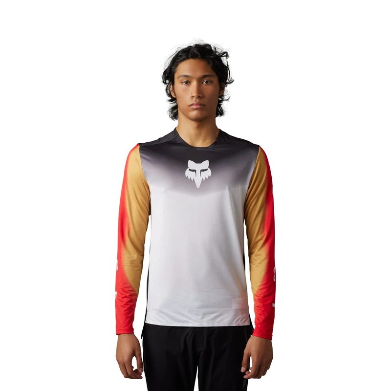 Fox Racing Men's Flexair LS Jersey, Novah-Black/White, Medium