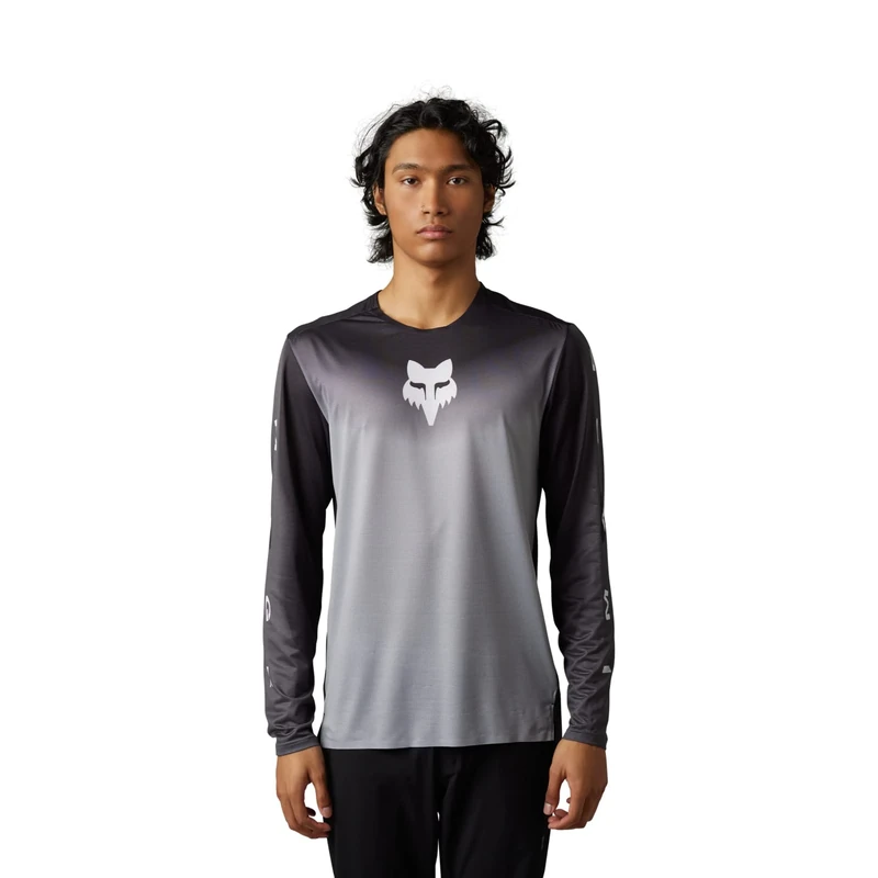 Fox Racing Men's Flexair LS Jersey, Novah-Steel Grey, Small
