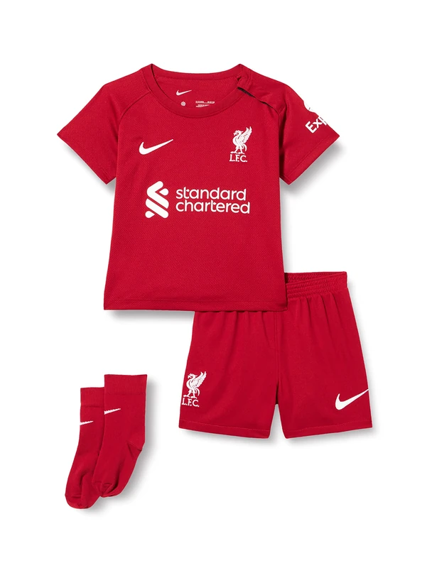 Liverpool F.C. Unisex 2022/23 Season Official Home Game Kit, Tough Red/White, 24-36M
