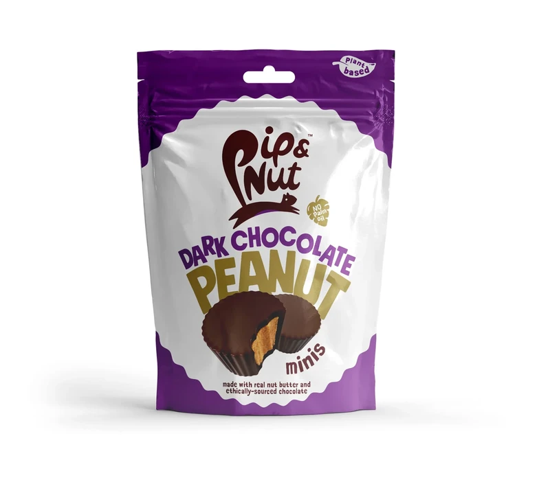 Pip & Nut - Mini Dark Chocolate Peanut Butter Cups Sharing Bag (88g) | Single Origin Chocolate, Real Peanut Butter, Natural Nut Butter, No Palm Oil, Vegan, Gluten Free - Image 1