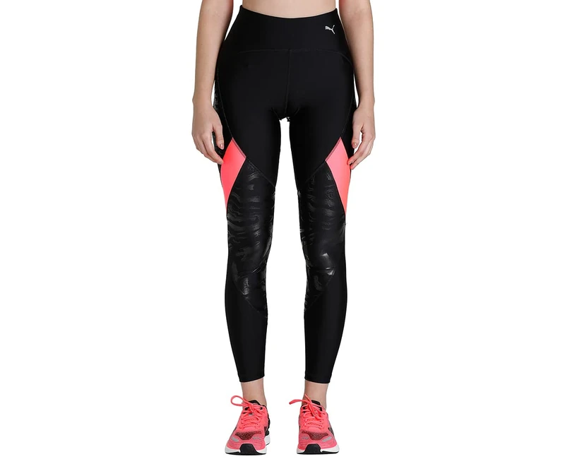 PUMA Run Ultraform Hw FL High Shine AOP Tight Women's Tights, Black Sunset Glow Pink, XS - Image 1