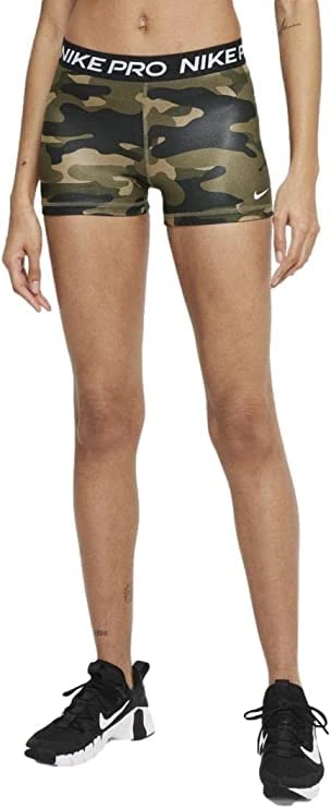 NIKE DJ6440-222 W NP DF CAMO SHRT 3IN Pants Women's Medium Olive/White XL