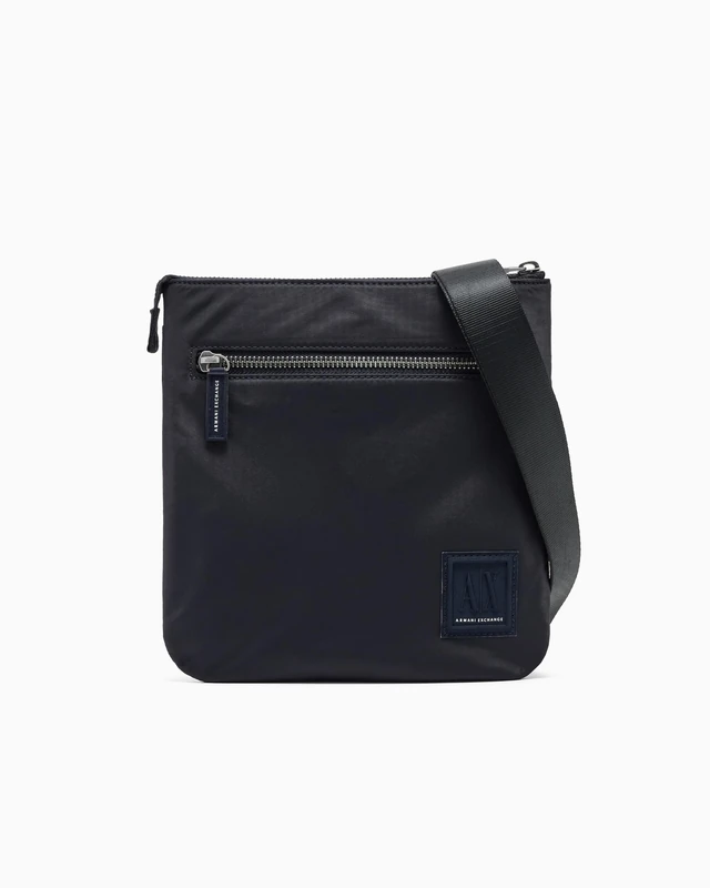 Armani Exchange A | X Icon Flat Crossbody, Deep Navy, Deep Navy