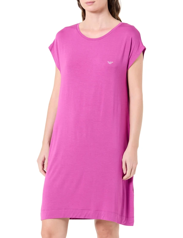 Emporio Armani Woman Essential Studs Short Dressing Gown Violet S