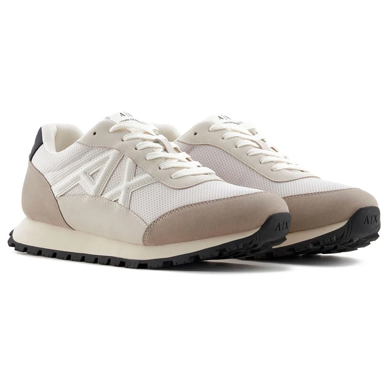 Armani Exchange Men's Drop Sneaker, Plaza Taupe+Off Whit, 5 UK