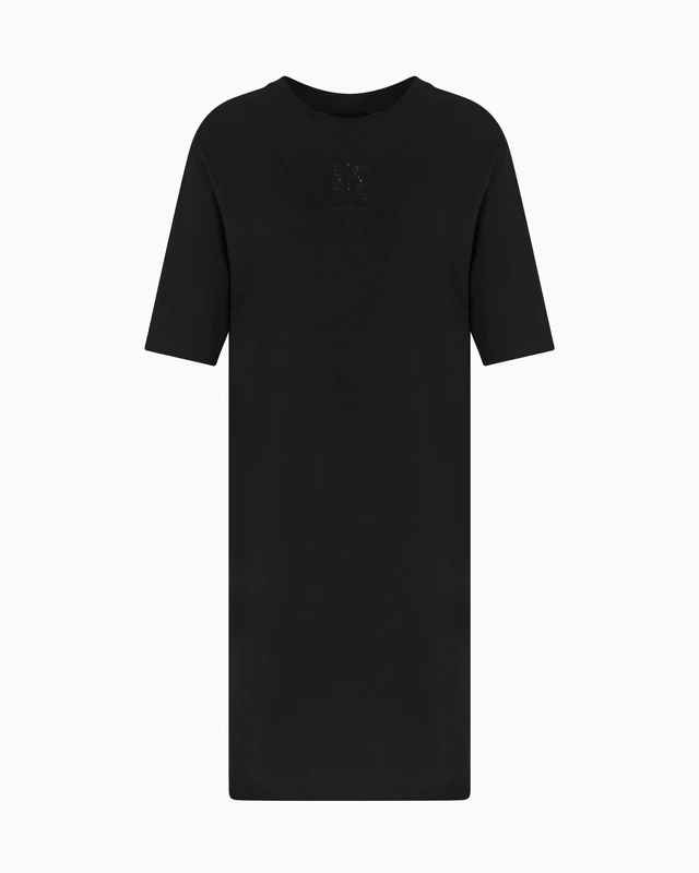 Armani Exchange Women's Icon Project, Shiny Logo, Dress, Black, L