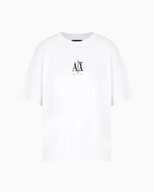 Armani Exchange Women's Icon Project, Embroidered Front Logo, T-Shirt, White, S