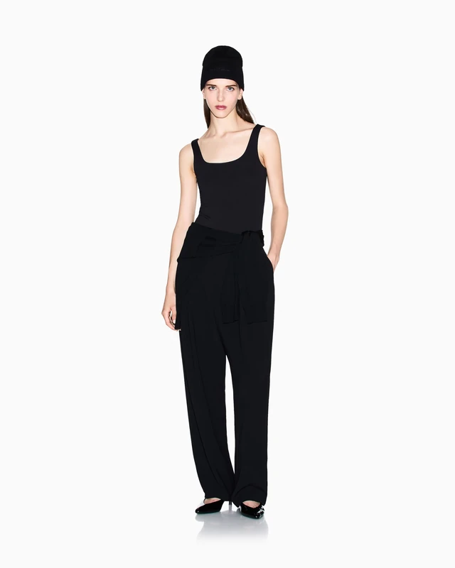 Armani Exchange Women's Icon Project, Sustainable, Logo Patch, Pants, Black, 8