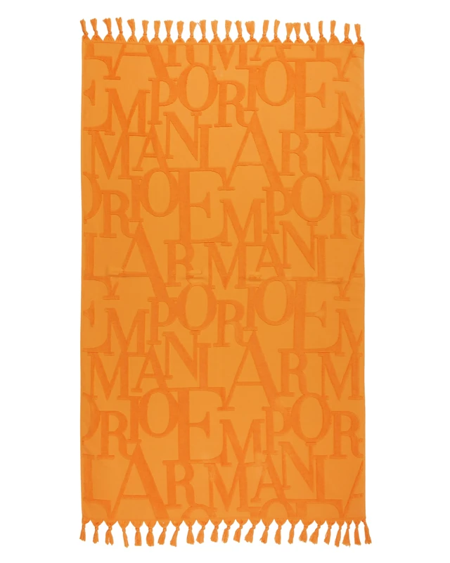 Emporio Armani Woman 3D Bold Logo Towel Beachwear Orange One Size