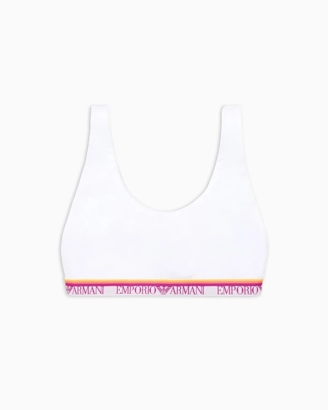 Emporio Armani Woman Logo Band Bralette Bra White S