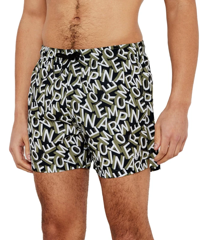 Emporio Armani Man Macro Lettering Mid Boxer Black XXL
