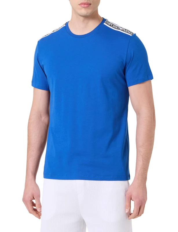 Emporio Armani Man Logo Tape Round-Neck T-Shirt Blue M