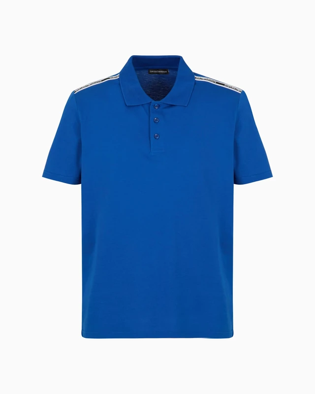 EMPORIO ARMANI Men's Polo Beachwear Shirt, Ultramarine, L