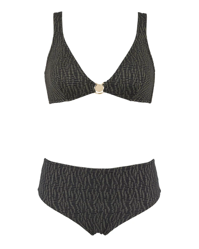 EMPORIO ARMANI Woman Lurex Triangle Bikini Black S