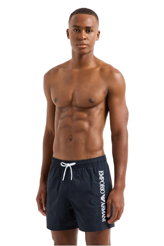 Emporio Armani Man Embroidery Logo Mid Boxer Blue XXL