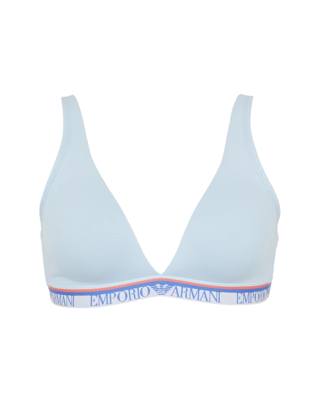 Emporio Armani Woman Microfiber Padded Triangle Bra Blue M