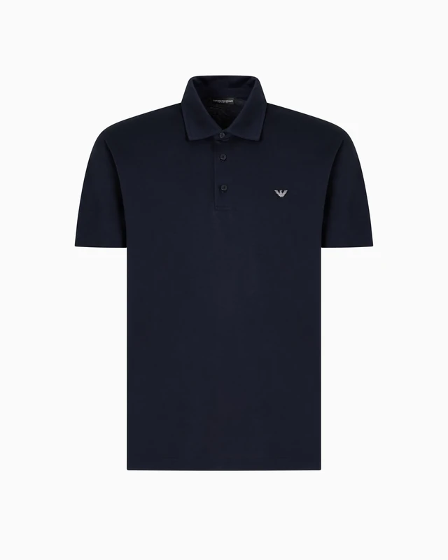 Emporio Armani Man Embroidery Logo Polo Beachwear Blue M