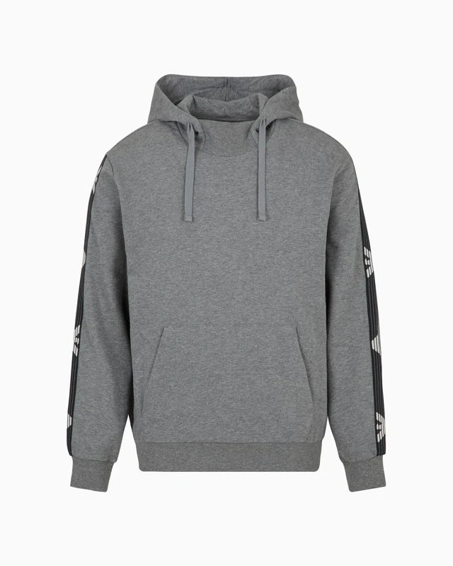 EMPORIO ARMANI Man Basic Terry Hoodie Sweatshirt Grey S