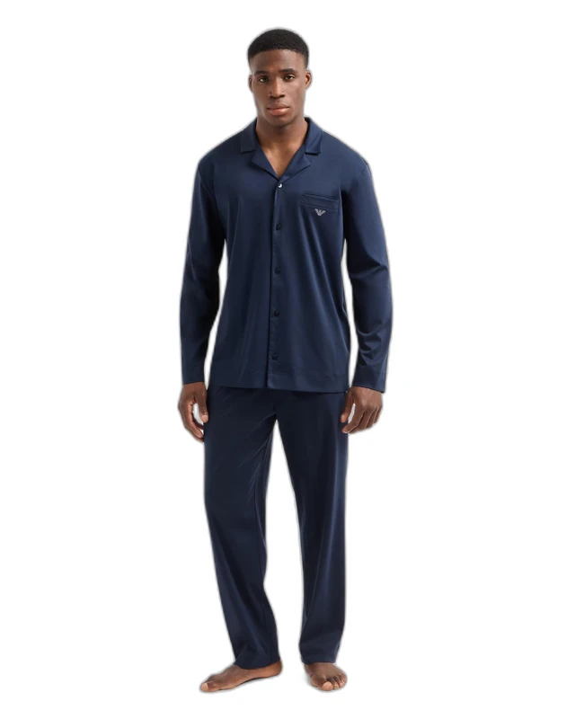 Emporio Armani Man Deluxe Pyjamas Long Pajamas Blue M