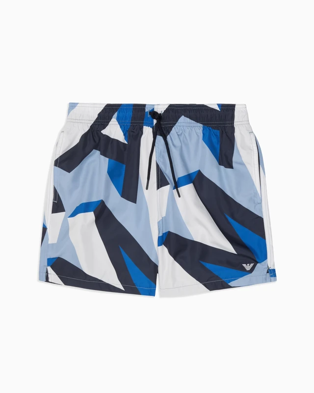 Emporio Armani Man Macro Lettering Mid Boxer Blue L