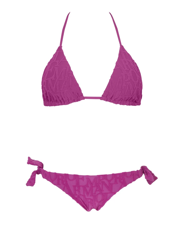 Emporio Armani Woman 3D Bold Logo Triangle Bikini Violet L