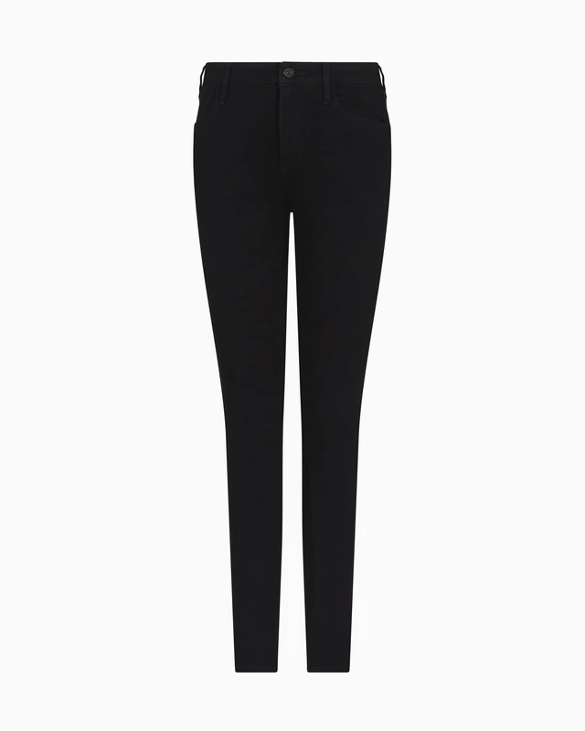 Armani Exchange Women's Essential, 5 Pockets, Tonal Patch Logo, Jeans, Black, 28