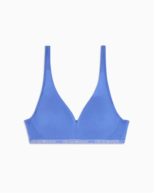 EMPORIO ARMANI Womens Removable Pads Bralette Bra, Lapislazzuli, S UK