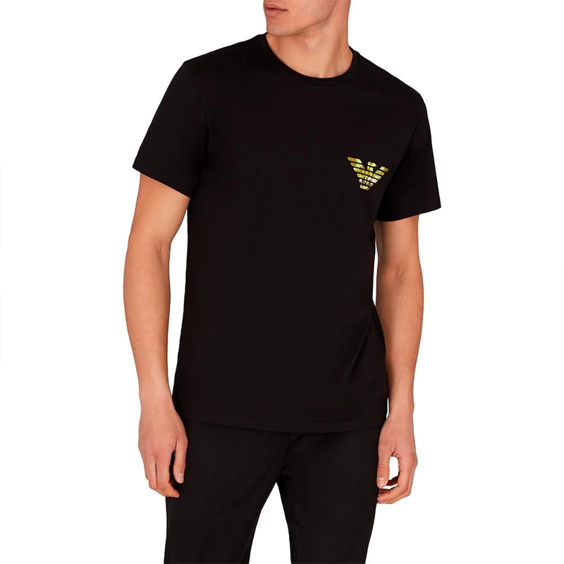 Emporio Armani Man Printed Out of Water Round-Neck T-Shirt Black XXL