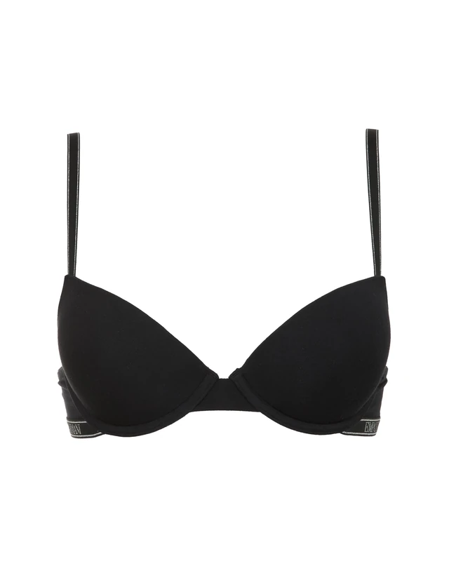 EMPORIO ARMANI Woman Essential Studs Push Up Bra Removable Pads Black 34