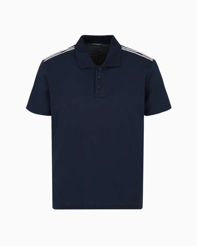 EMPORIO ARMANI Man Logo Tape Polo Beachwear Blue S