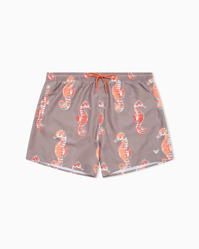 Emporio Armani Man Sea Animals Mid Boxer Brown XXL