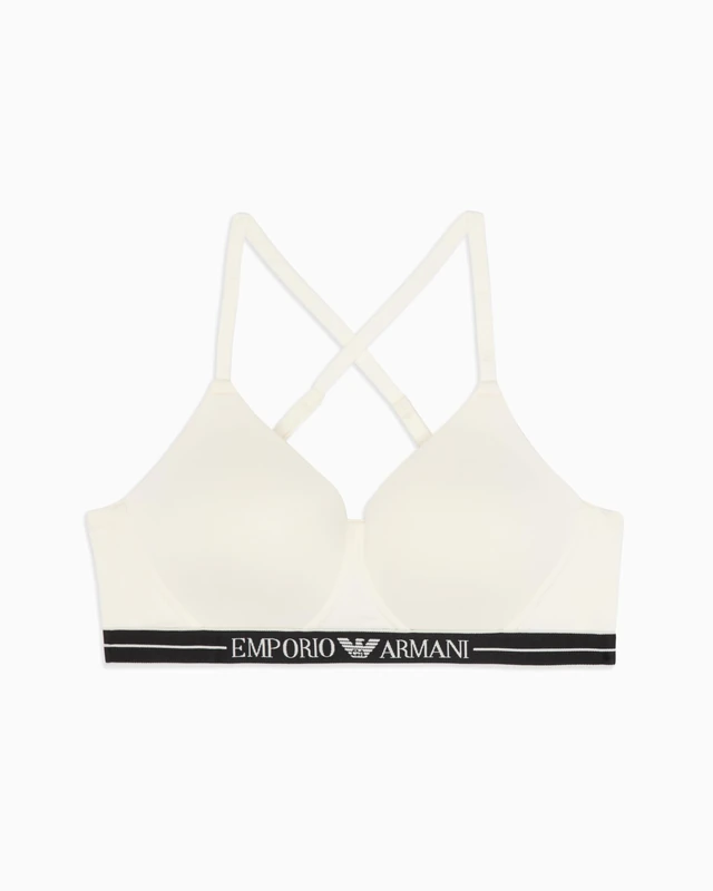 Emporio Armani Woman Everyday Cotton Padded Triangle Bra Beige XL